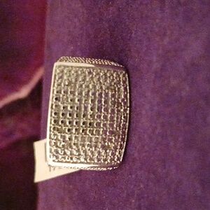 1789899-14  Men's Diamond Heavy Platinum Bonded Ring. Size 10